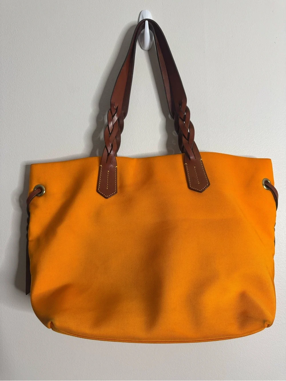 Dooney & Bourke Nylon Shopper Tote Orange Yellow Shoulder Bag
